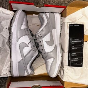 Nike gray fog dunk low 10.5